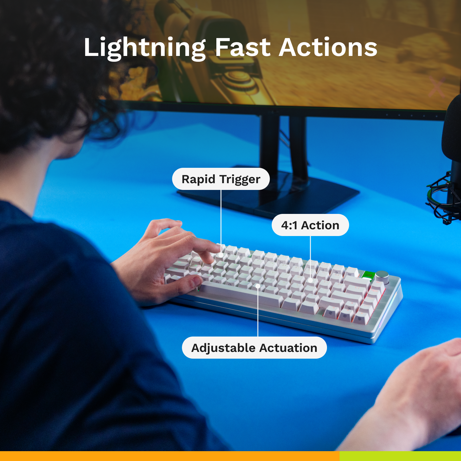 A large marketing image providing additional information about the product Glorious GMMK 3 HE Mechanical Keyboard - White (Prebuilt) - Additional alt info not provided